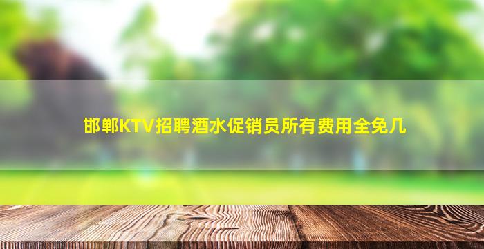 邯郸KTV招聘酒水促销员所有费用全免几